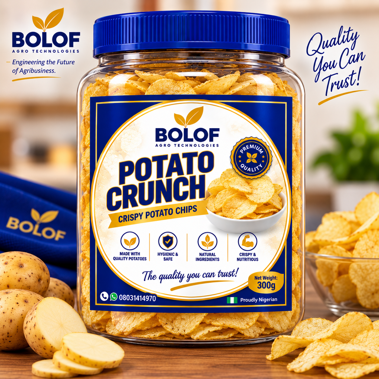 Packaging design for BOLOF Potato Crunch.