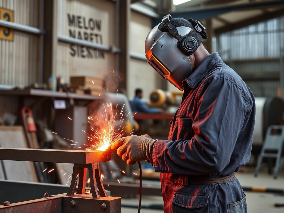 Fabrication of agricultural machinery in a Nigerian engineering workshop